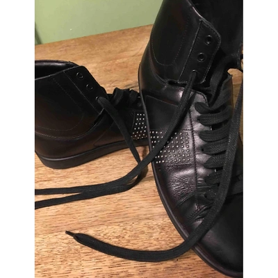 Pre-owned Saint Laurent Leather Trainers In Black