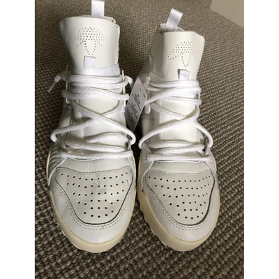 Pre-owned Adidas Originals By Alexander Wang Leather Trainers In White