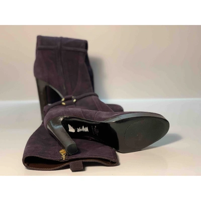 Pre-owned Valentino Garavani Boots In Purple