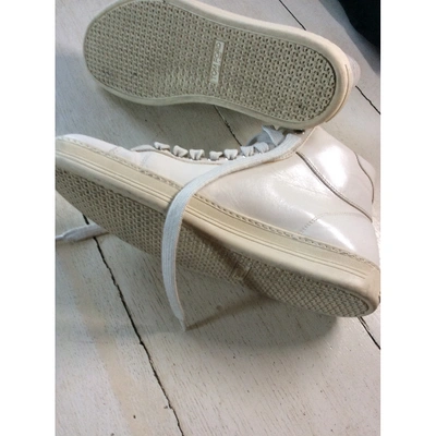 Pre-owned Tom Ford Leather Trainers In White