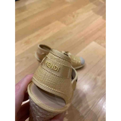 Pre-owned Fendi Cloth Espadrilles In Beige