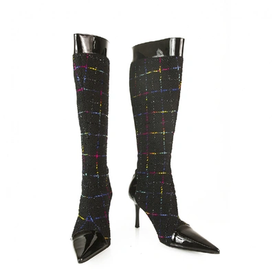 Pre-owned Gina Cloth Boots In Multicolour
