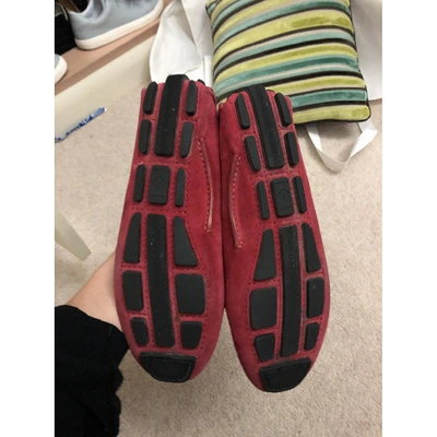 Pre-owned Bally Flats In Red