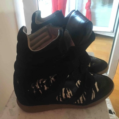 Pre-owned Isabel Marant Bayley Black Pony-style Calfskin Trainers