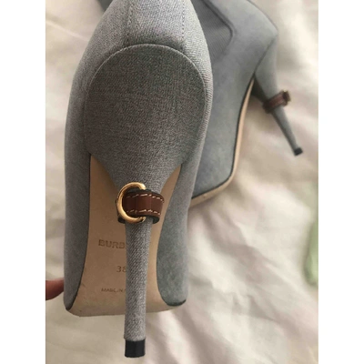 Pre-owned Burberry Grey Cloth Ankle Boots