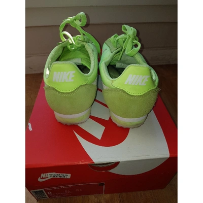 Pre-owned Nike Cortez Green Cloth Trainers