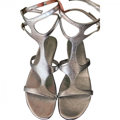 Pre-owned Tamara Mellon Leather Sandal In Silver