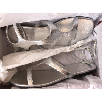 Pre-owned Tamara Mellon Leather Sandal In Silver