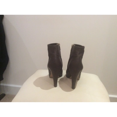 Pre-owned Jimmy Choo Leather Ankle Boots In Brown