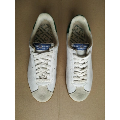 Pre-owned Fred Perry Leather Trainers In White