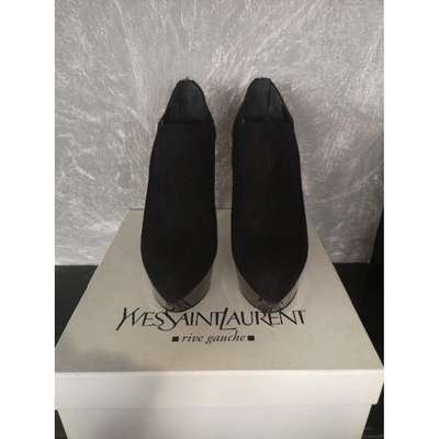 Pre-owned Saint Laurent Ankle Boots In Black