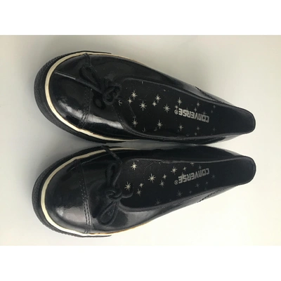 Pre-owned Converse Leather Ballet Flats In Black