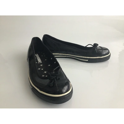 Pre-owned Converse Leather Ballet Flats In Black