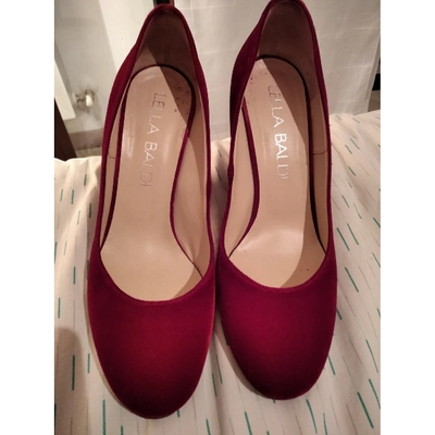 LELLA BALDI Pre-owned Velvet Heels In Red