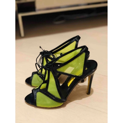Pre-owned Rupert Sanderson Patent Leather Sandal In Yellow