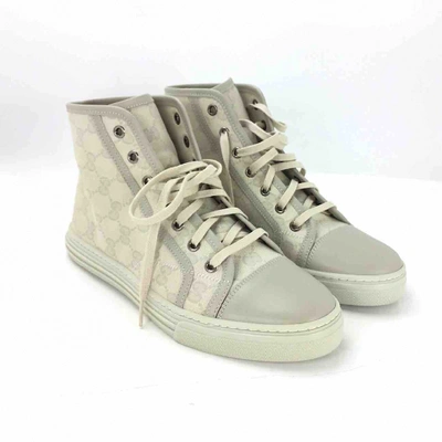 Pre-owned Gucci Beige Cloth Trainers