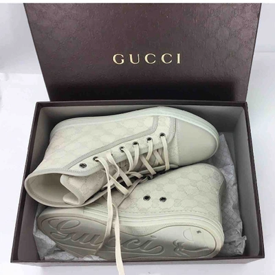Pre-owned Gucci Beige Cloth Trainers