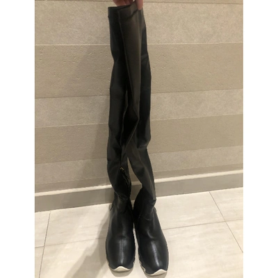 Pre-owned Gianmarco Lorenzi Leather Boots In Black