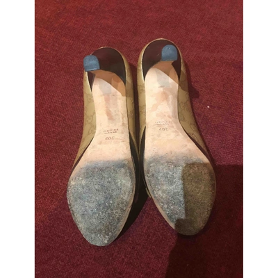 Pre-owned Gucci Leather Heels In Gold