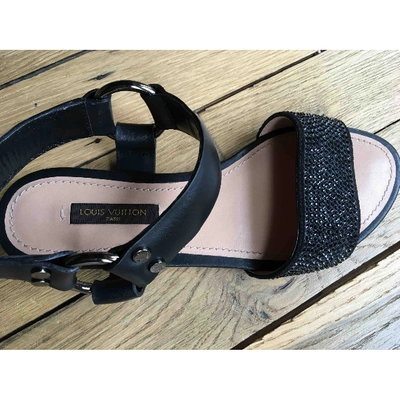 Pre-owned Louis Vuitton Leather Sandals In Black