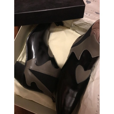 Pre-owned Twinset Black Leather Ankle Boots