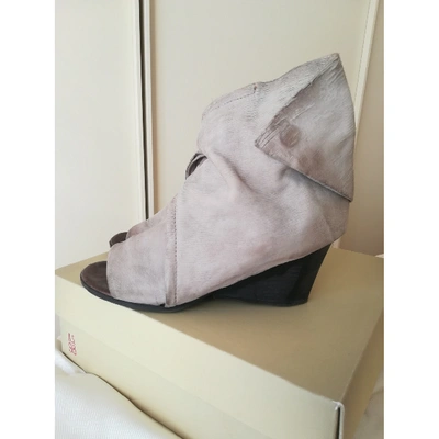 Pre-owned As98 Beige Leather Ankle Boots