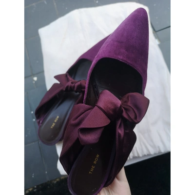 Pre-owned The Row Coco Mules & Clogs In Purple
