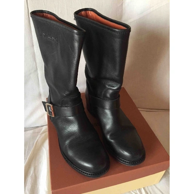Pre-owned Missoni Leather Biker Boots In Black