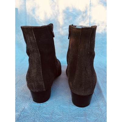 Pre-owned Jean-michel Cazabat Leather Ankle Boots In Anthracite