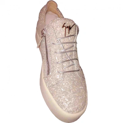 Pre-owned Giuseppe Zanotti Nicki Grey Glitter Trainers