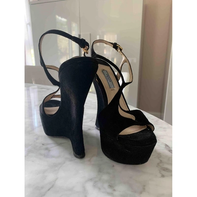 Pre-owned Prada Heels In Black