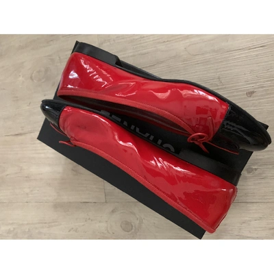 Pre-owned Chanel Patent Leather Ballet Flats In Red