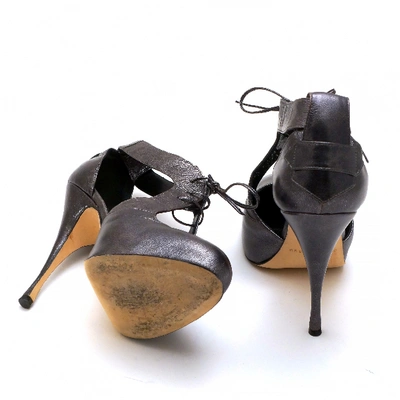 Pre-owned Brian Atwood Leather Heels In Silver