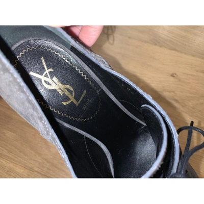Pre-owned Saint Laurent Heels In Grey