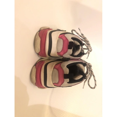 Pre-owned Balenciaga Triple S Cloth Trainers In Pink