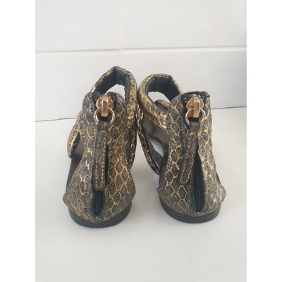 Pre-owned Giuseppe Zanotti Gold Python Sandals