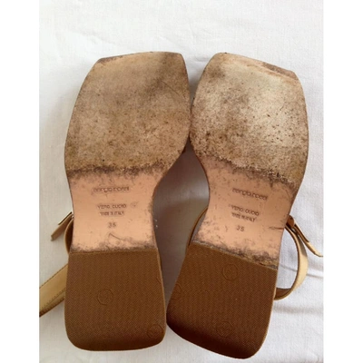 Pre-owned Sergio Rossi Leather Sandals In Beige