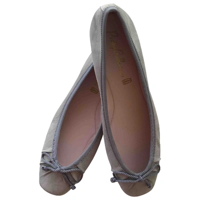 Pre-owned Pretty Ballerinas Grey Leather Ballet Flats