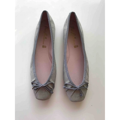 Pre-owned Pretty Ballerinas Grey Leather Ballet Flats