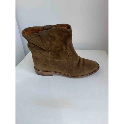 Pre-owned Isabel Marant Crisi  Ecru Leather Ankle Boots