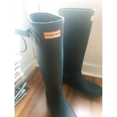 Pre-owned Hunter Blue Rubber Boots