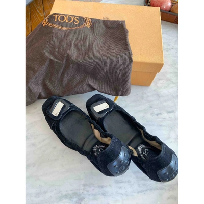 Pre-owned Tod's Ballet Flats In Black
