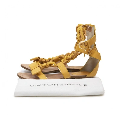 Pre-owned Viktor & Rolf Leather Sandal In Yellow