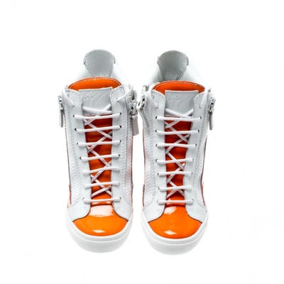 Pre-owned Giuseppe Zanotti Nicki Orange Patent Leather Trainers
