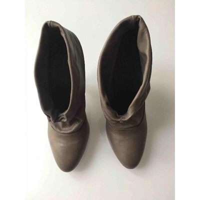 Pre-owned Comptoir Des Cotonniers Khaki Leather Ankle Boots