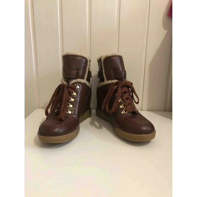 Pre-owned Marc By Marc Jacobs Leather Trainers In Brown