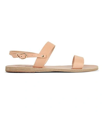 Shop Ancient Greek Sandals Clio Leather Flat Sandals In Natural