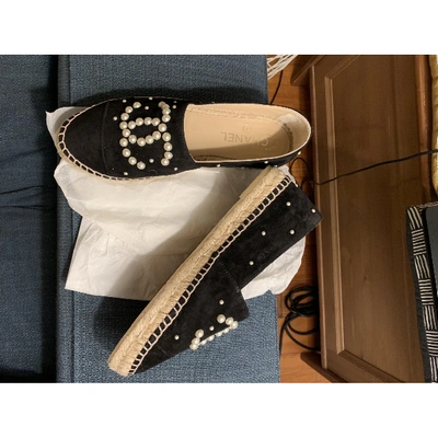 Pre-owned Chanel Black Suede Espadrilles