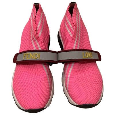 Pre-owned Fendi Cloth Trainers In Pink