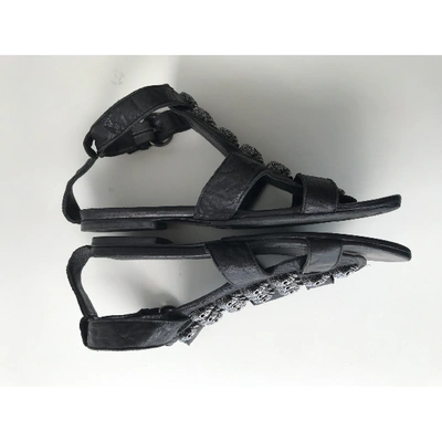 Pre-owned Thomas Wylde Leather Sandals In Black
